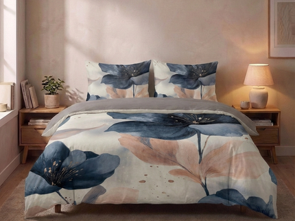 Dekbedovertrek Percale Katoen - Coral Bloom