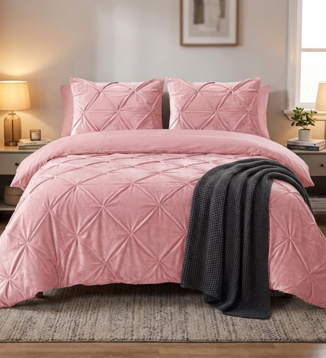 Dekbedovertrek Velvet Pintuck - Roze