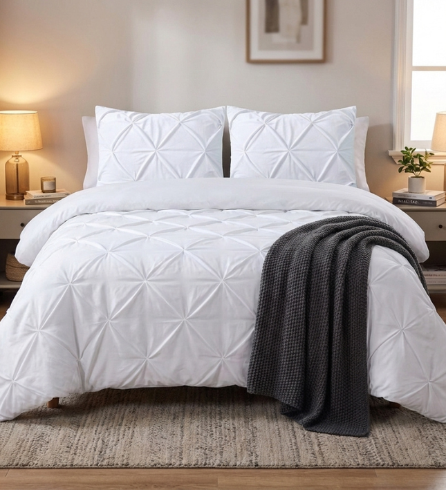 Dekbedovertrek Velvet Pintuck - Wit