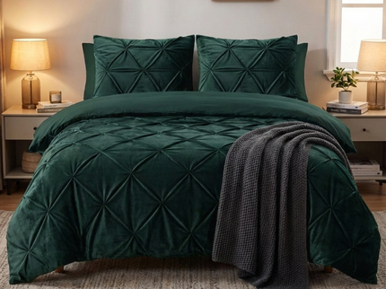 Dekbedovertrek Velvet Pintuck - Groen