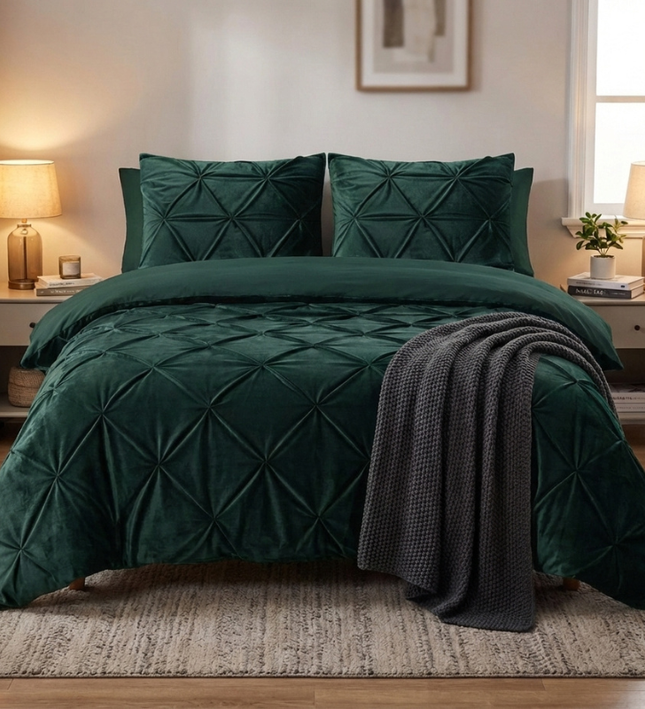 Dekbedovertrek Velvet Pintuck - Groen
