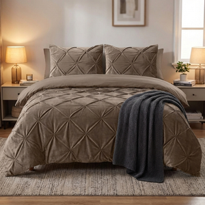 Dekbedovertrek Velvet Pintuck - Taupe