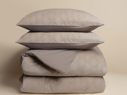 Dekbedovertrek Flanel Art - Taupe