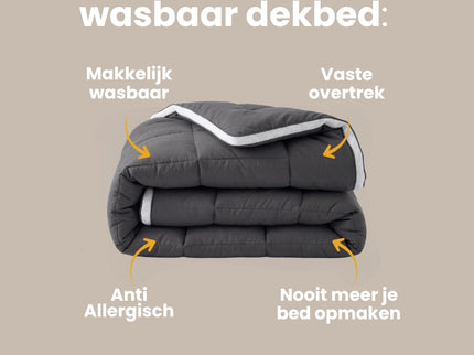 Lazy Dekbed Zonder Overtrek Zomer - 3D Air - Antraciet
