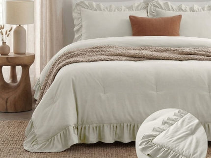 Lazy Dekbed Zonder Overtrek Ruffles - Off White