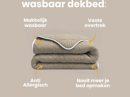 Lazy Dekbed Zonder Overtrek - Taupe