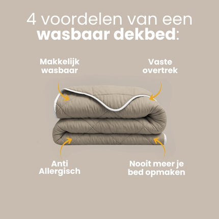Lazy Dekbed Zonder Overtrek - Taupe
