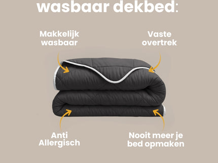 Lazy Dekbed Zonder Overtrek - Zwart