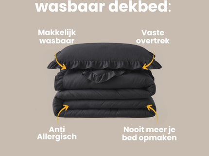 Lazy Dekbed Zonder Overtrek Ruffles - Antraciet