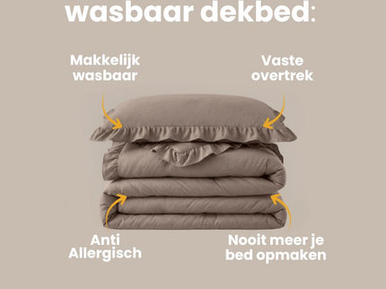 Lazy Dekbed Zonder Overtrek Ruffles - Taupe