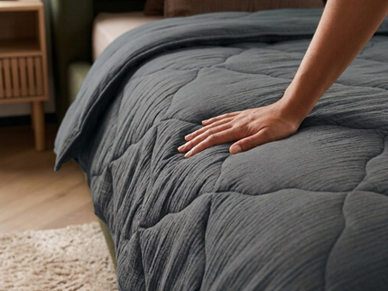 Lazy Dekbed Zonder Overtrek - Mousseline - Antraciet