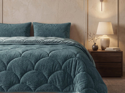 Lazy Dekbed Zonder Overtrek Teddy en Velvet - Groen