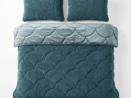Lazy Dekbed Zonder Overtrek Teddy en Velvet - Groen6