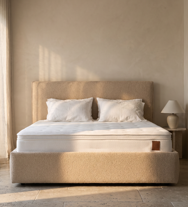 Boxspring met opbergruimte Modena - Taupe