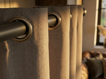 Luxe Gordijnen 100% Verduisterend - Ringen - Taupe