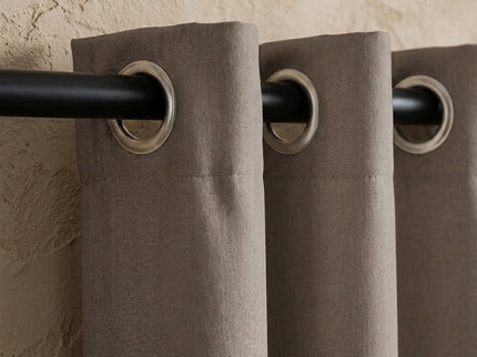 Luxe Gordijnen 100% Verduisterend - Ringen - Taupe