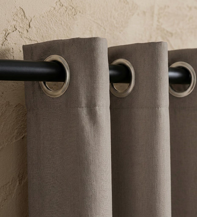 Luxe Gordijnen 100% Verduisterend - Ringen - Taupe