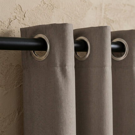 Luxe Gordijnen 100% Verduisterend - Ringen - Taupe
