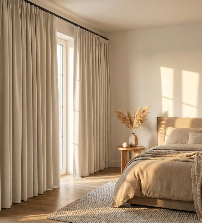 Luxe Gordijnen 100% Verduisterend - Haken - Ecru