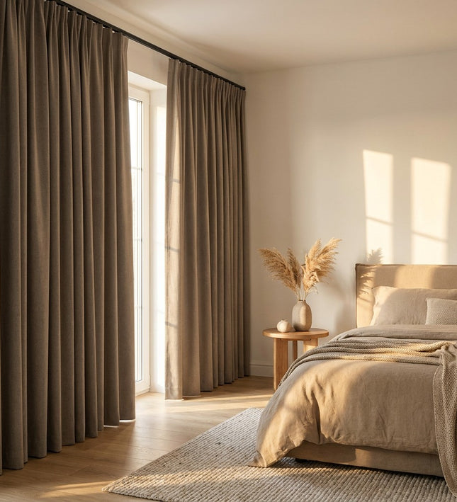 Luxe Gordijnen 100% Verduisterend - Haken - Taupe