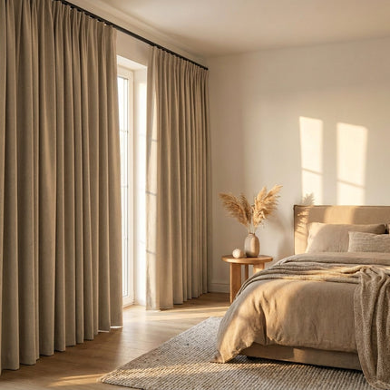 Luxe Gordijnen 100% Verduisterend - Haken - Zand