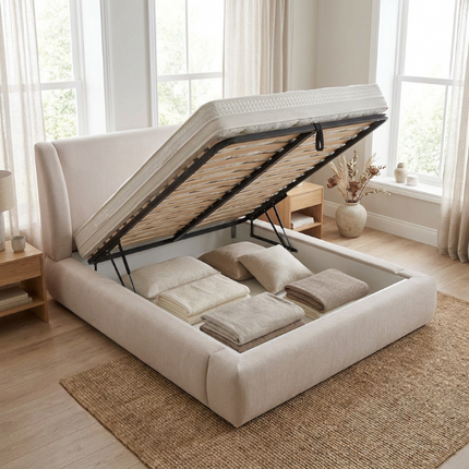 Boxspring met Opbergruimte - Milano - Beige