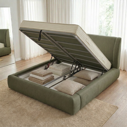 Boxspring met Opbergruimte - Milano - Groen