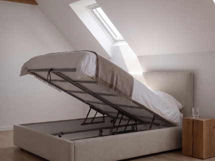 Boxspring met opbergruimte Modena - Beige