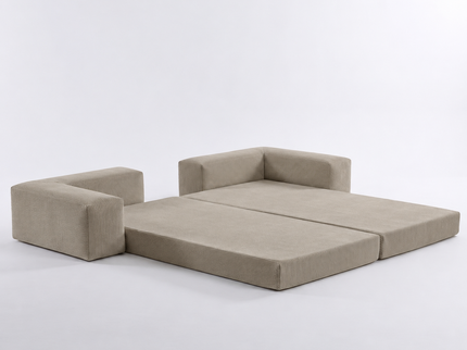 Slaapbank – Fluffy Rib - Sage Beige