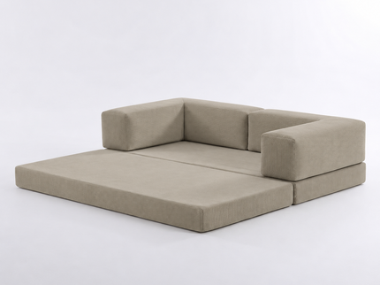 Slaapbank – Fluffy Rib - Sage Beige