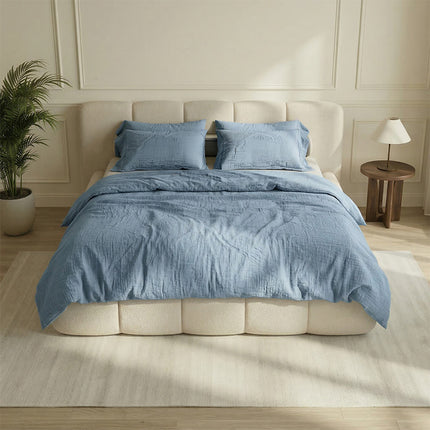 Dekbedovertrek Percale-Katoen - Mousseline - Blauw
