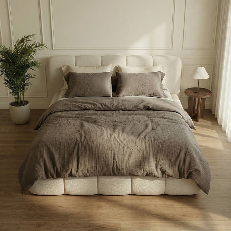 Mousseline Classics Dekbedovertrek - Taupe | Dekbed Discounter Mousseline Classics Dekbedovertrek - Taupe | Dekbed Discounter