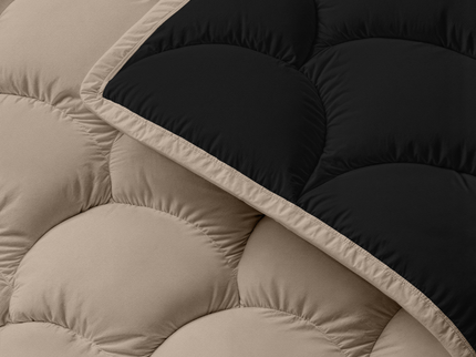 Lazy Dekbed Zonder Overtrek - Double Face - Zwart / Taupe