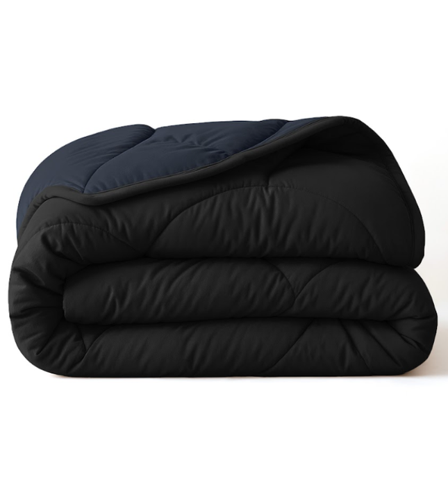 Lazy Dekbed Zonder Overtrek - Double Face - Zwart / Antraciet