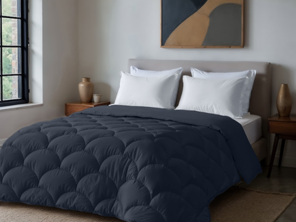 Lazy Dekbed Zonder Overtrek - Uni - Antraciet / Navy