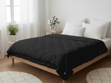 Easy Dekbed Zonder Overtrek - 4 Seizoenen - Zwart