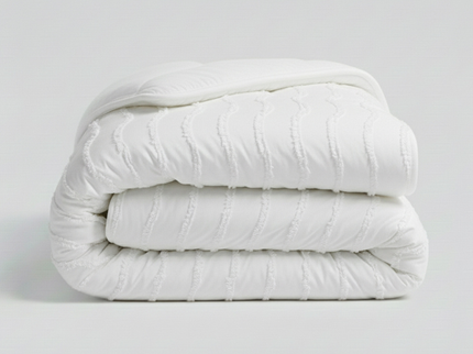 Easy Dekbed Zonder Overtrek - Japandi Waves - Wit