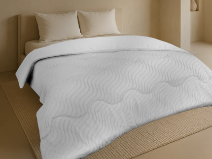 Easy Dekbed Zonder Overtrek - Japandi Waves - Wit