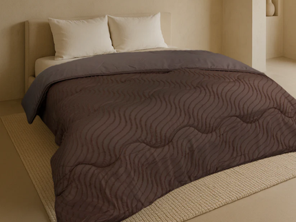 Easy Dekbed Zonder Overtrek -  Japandi Waves - Bruin