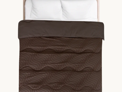 Easy Dekbed Zonder Overtrek -  Japandi Waves - Bruin