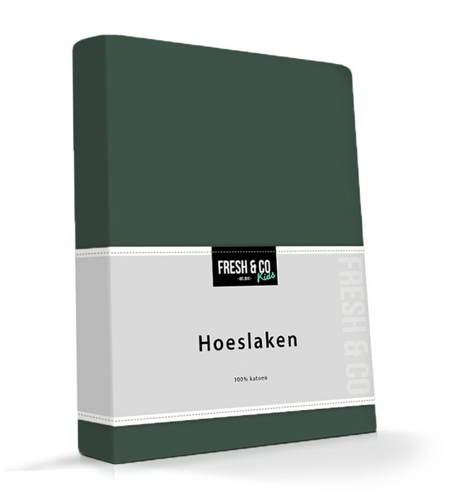 Kinder hoeslaken - Katoen - Groen