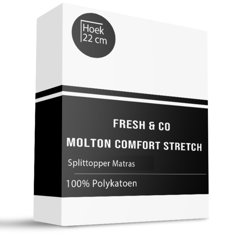 Split Topper Hoeslaken Molton Katoen H14 S100 Split Topper Hoeslaken Molton Katoen H14 S100