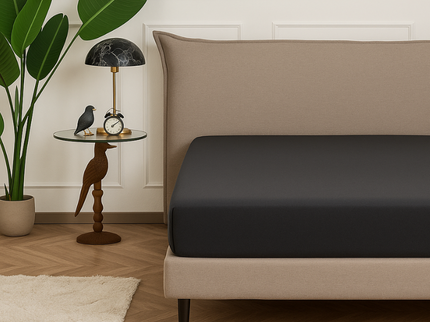 Hoeslaken - Katoen Dubbel Jersey - Antraciet