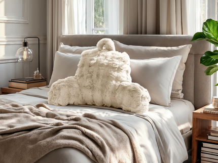 Kussen Bedsteun Pompom - Beige