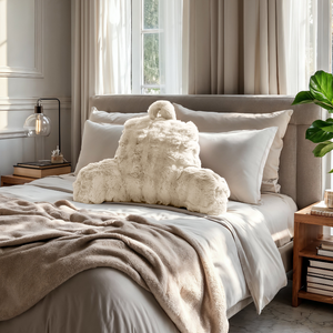 Kussen Bedsteun Pompom - Beige