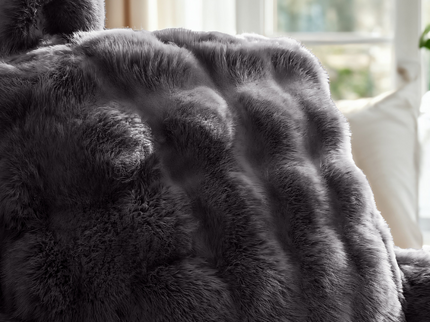 Kussen Bedsteun Pompom - Antraciet