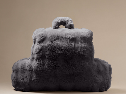 Kussen Bedsteun Pompom - Antraciet