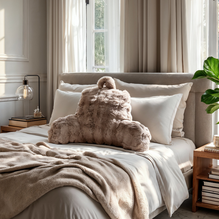 Kussen Bedsteun Pompom - Taupe