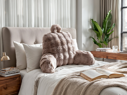 Kussen Bedsteun Pompom - Taupe