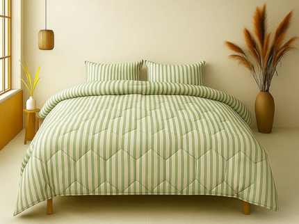 Easy Dekbed Streep - Groen